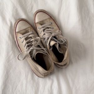 very used converse hi-top sneakers